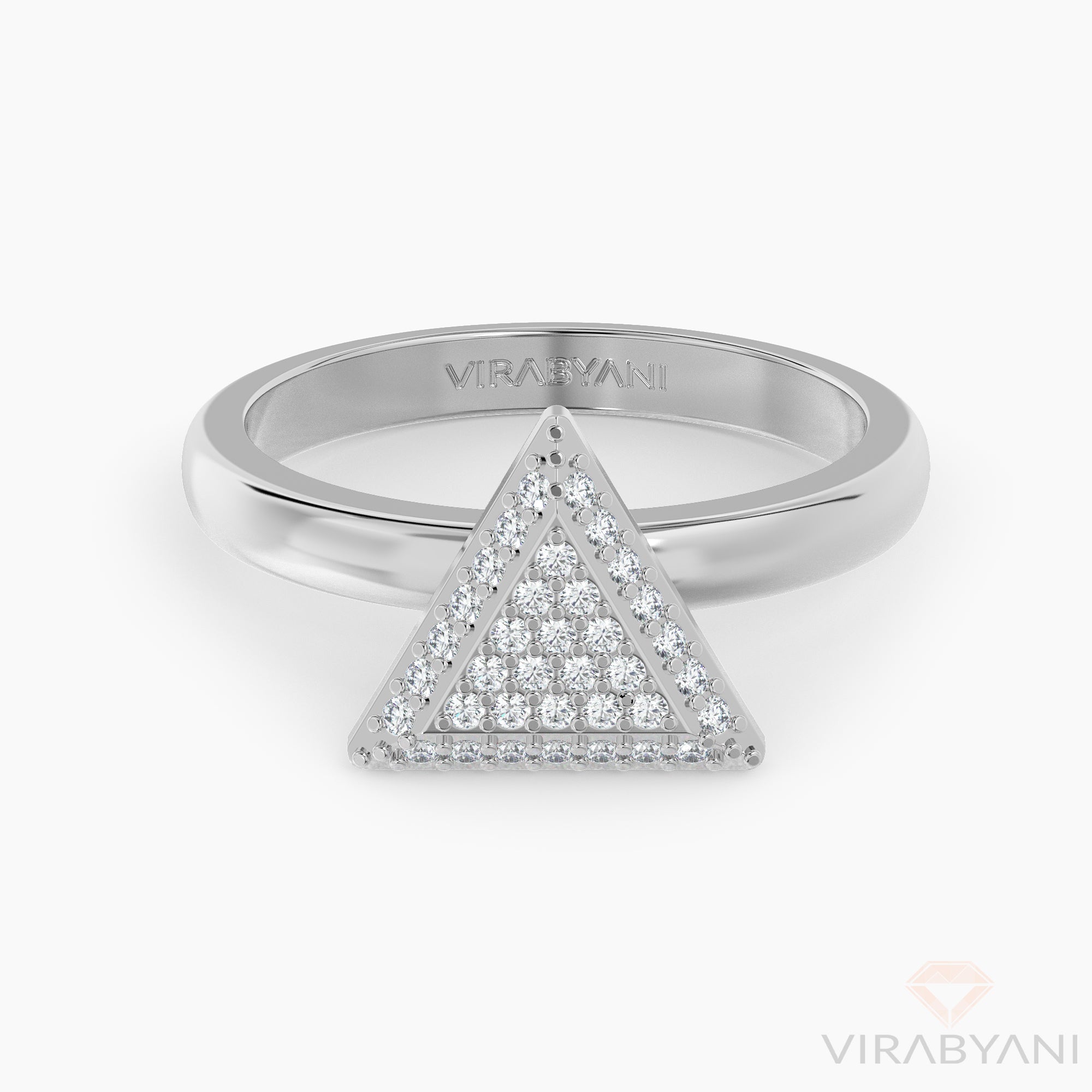 Triangle Shaped AMoré Pavé Ring With 0.45ct. Diamonds-VIRABYANI